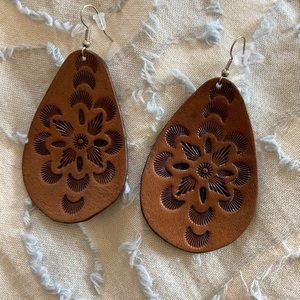 Tooled Leather Earrings